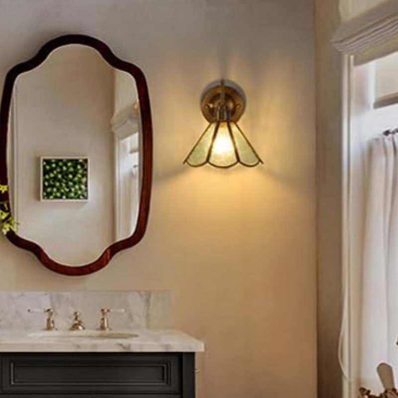 Nordic Brass LED Wall Sconce With Frosted Glass Shade