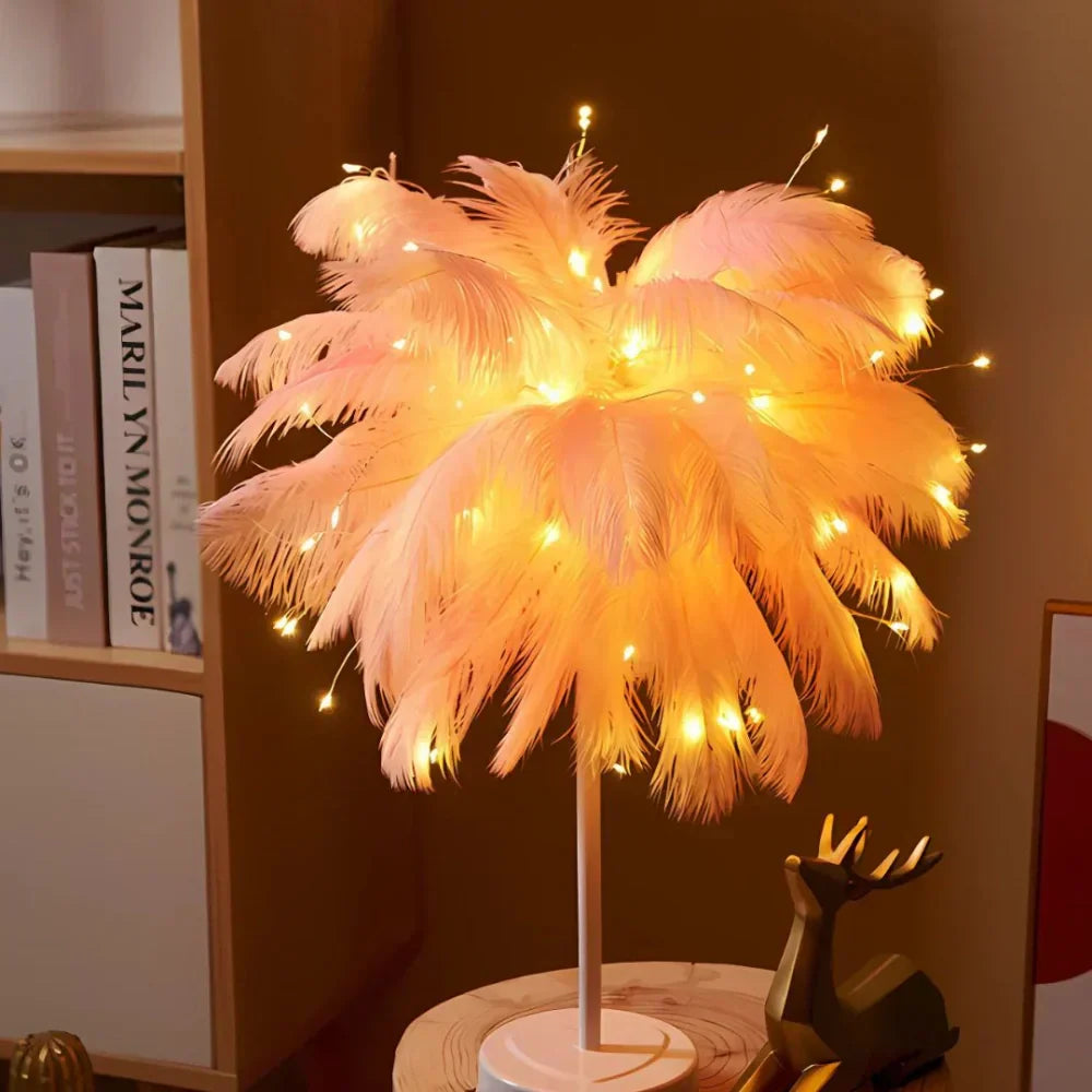 مصباح ريشة أورورا – إضاءة ناعمة وأنيقة للمنزل والديكور