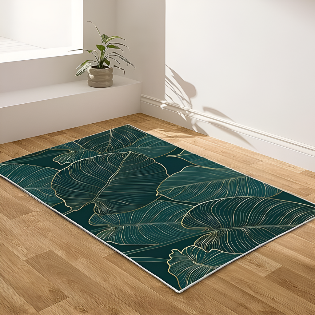 Marisol Gold Linear Leaf Doormat