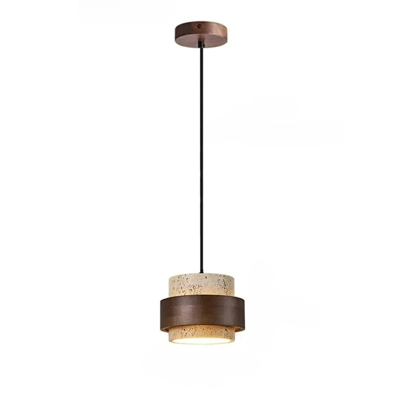 Lumostone | Natural Stone & Wood Pendant Lamp with Adjustable Cord