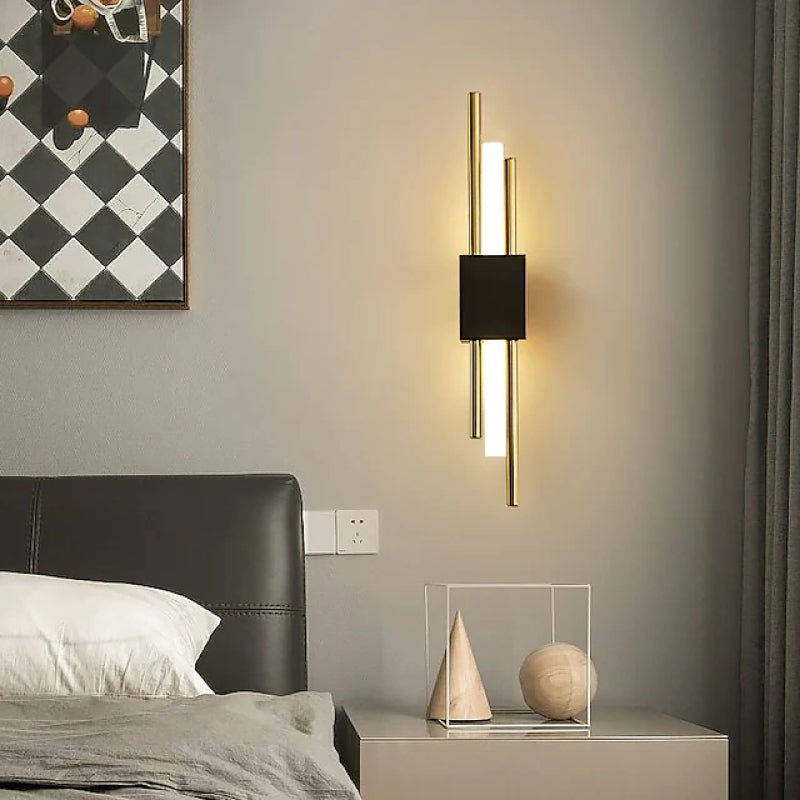 Lorien | Black and Gold Modern LED Wall Lamp for Bedroom