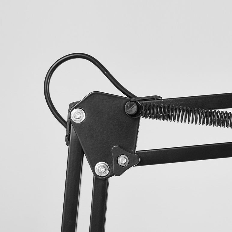 AstraClip Retractable Clip On Table Lamp With Long Arm Iron And ABS For Bedroom