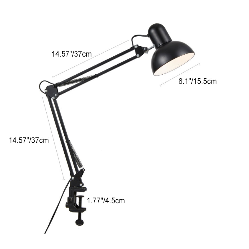 AstraClip Retractable Clip On Table Lamp With Long Arm Iron And ABS For Bedroom