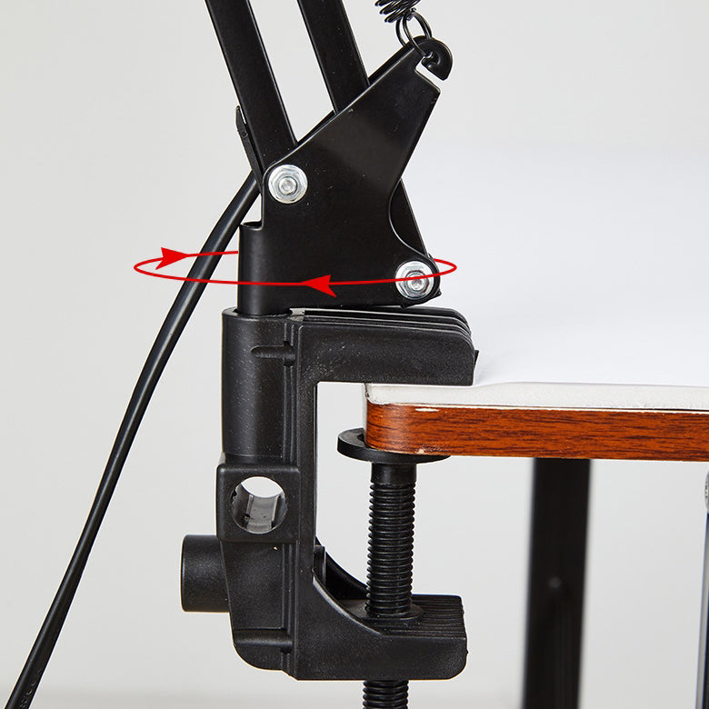 AstraClip Retractable Clip On Table Lamp With Long Arm Iron And ABS For Bedroom