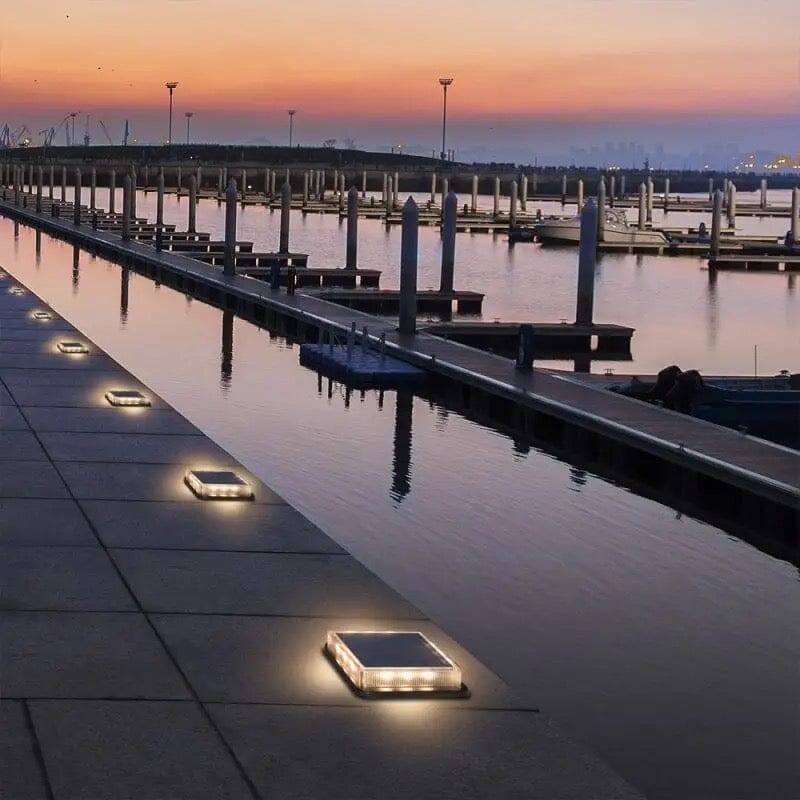 Square Solar LED Floor Lights for Outdoor Living Areas