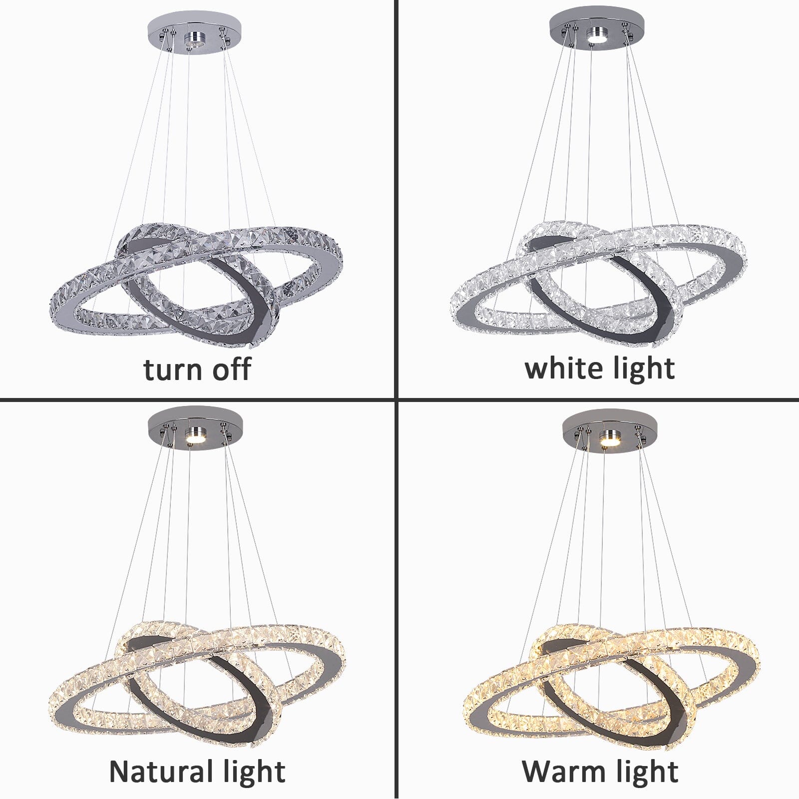 Aurea Crystal Ring Pendant Light With Chrome Finish
