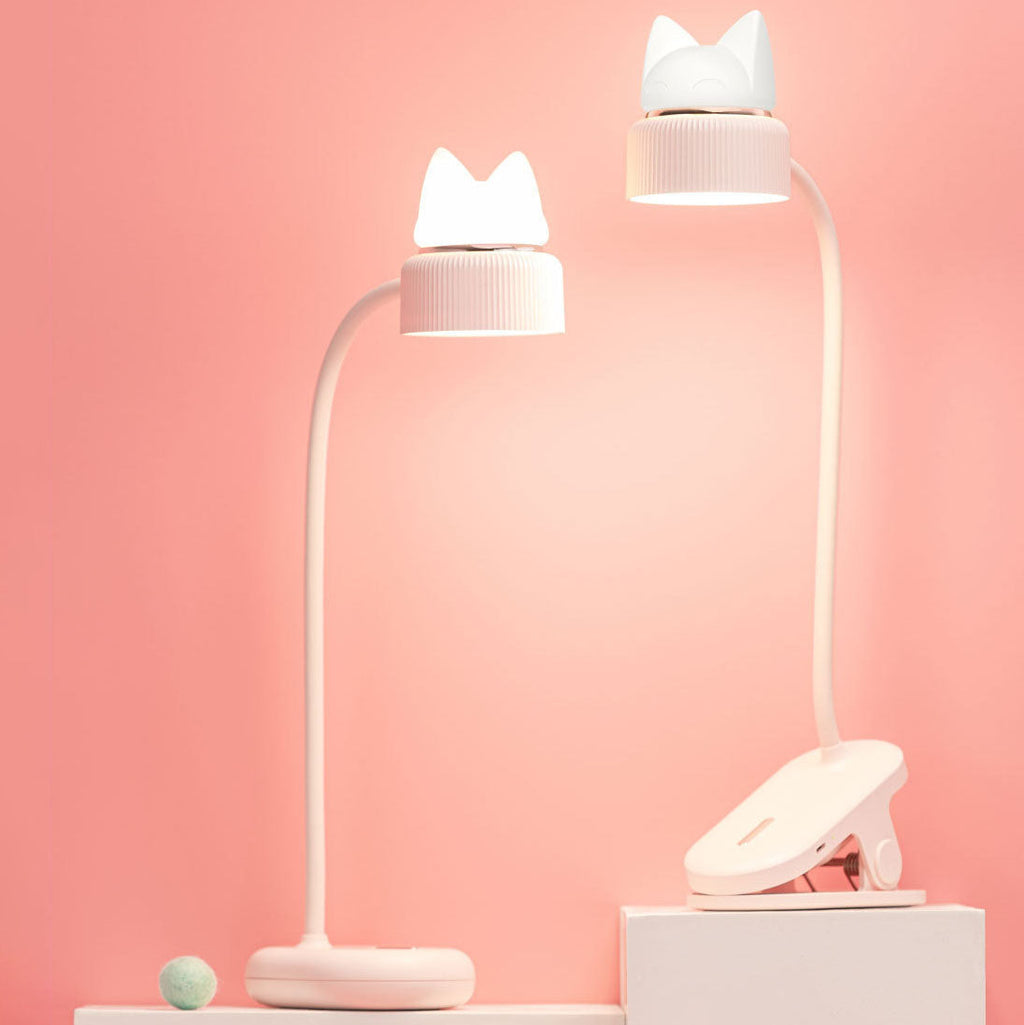 Nyra Clip On Cat Ear LED Desk Lamp For Eye Comfort