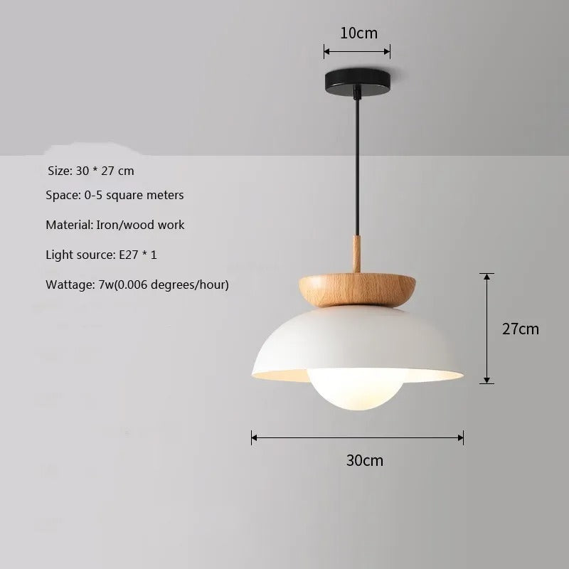 Asterra Nordic Wood and Iron Accent Ceiling Light for Hallways