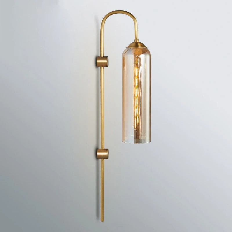 Solara Glass Wall Lamp With Sky Blue Shade And Color Options