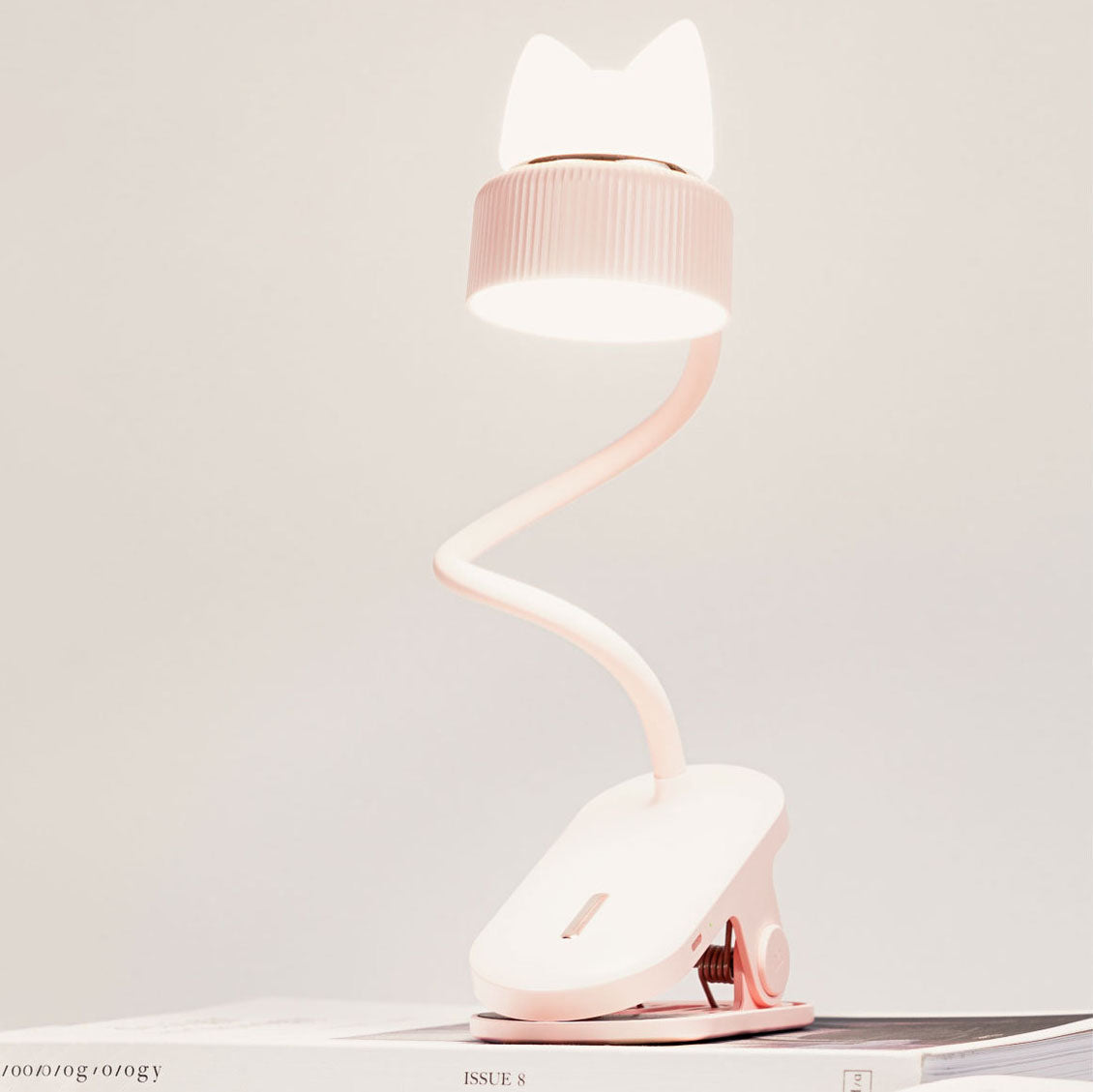 Nyra Clip On Cat Ear LED Desk Lamp For Eye Comfort