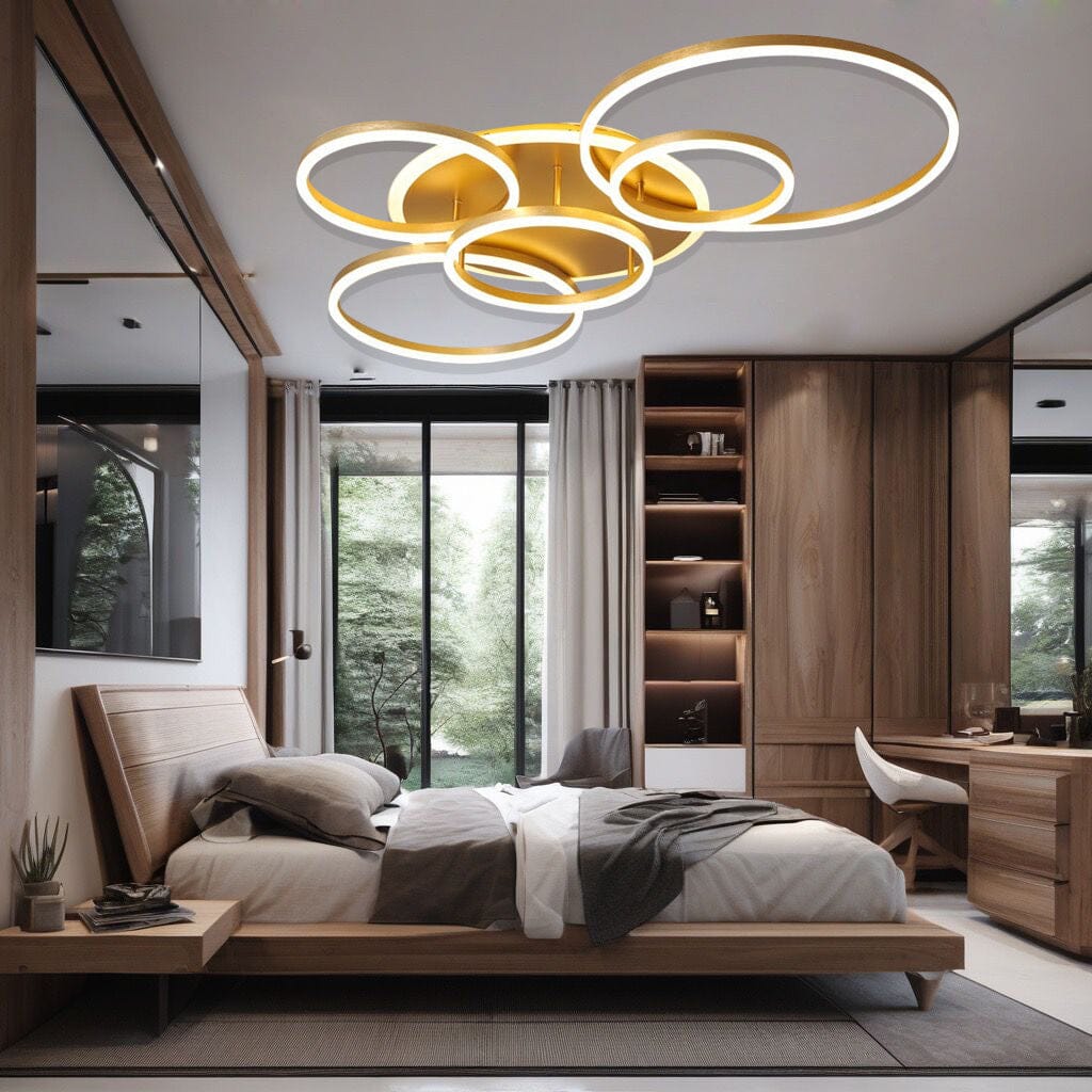 Aurelia Ripple Gold Dimmable Pendant Lamp for Modern Living Rooms