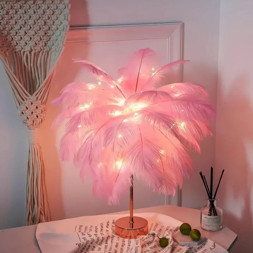 مصباح ريشة أورورا – إضاءة ناعمة وأنيقة للمنزل والديكور