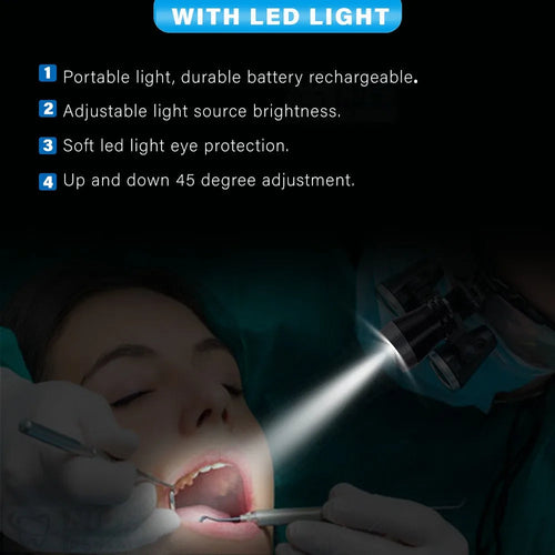 Dental Loupes With LED Light For Clinicians Precision Magnification