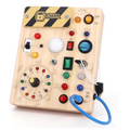 Montessori Wooden Activity Board with 8 LED Switches - Sensory Toys and Travel Toys for Babies and Toddlers from 1+ Years