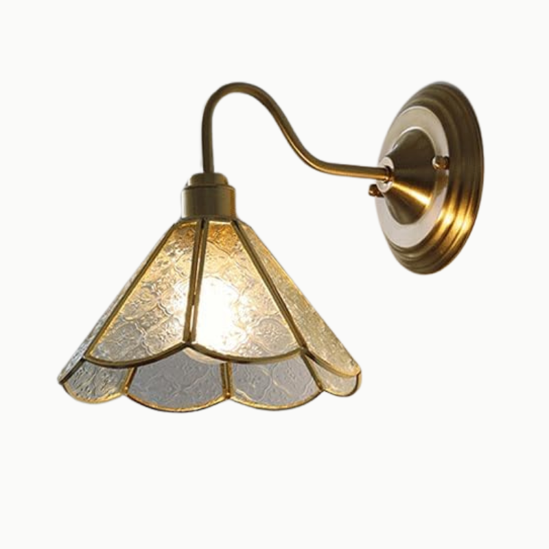 Nordic Brass LED Wall Sconce With Frosted Glass Shade