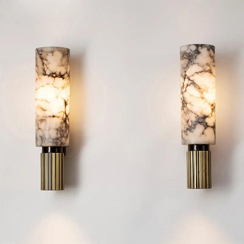 lumora | modern marble wall lamp for bedroom, hallway and living room