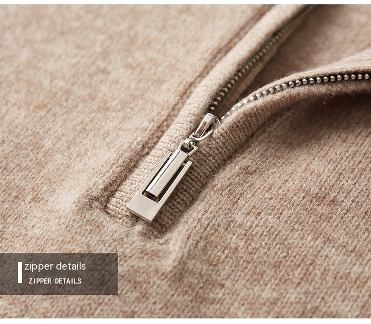 Payton: Svetr na půl zipu z 100% australské vlny