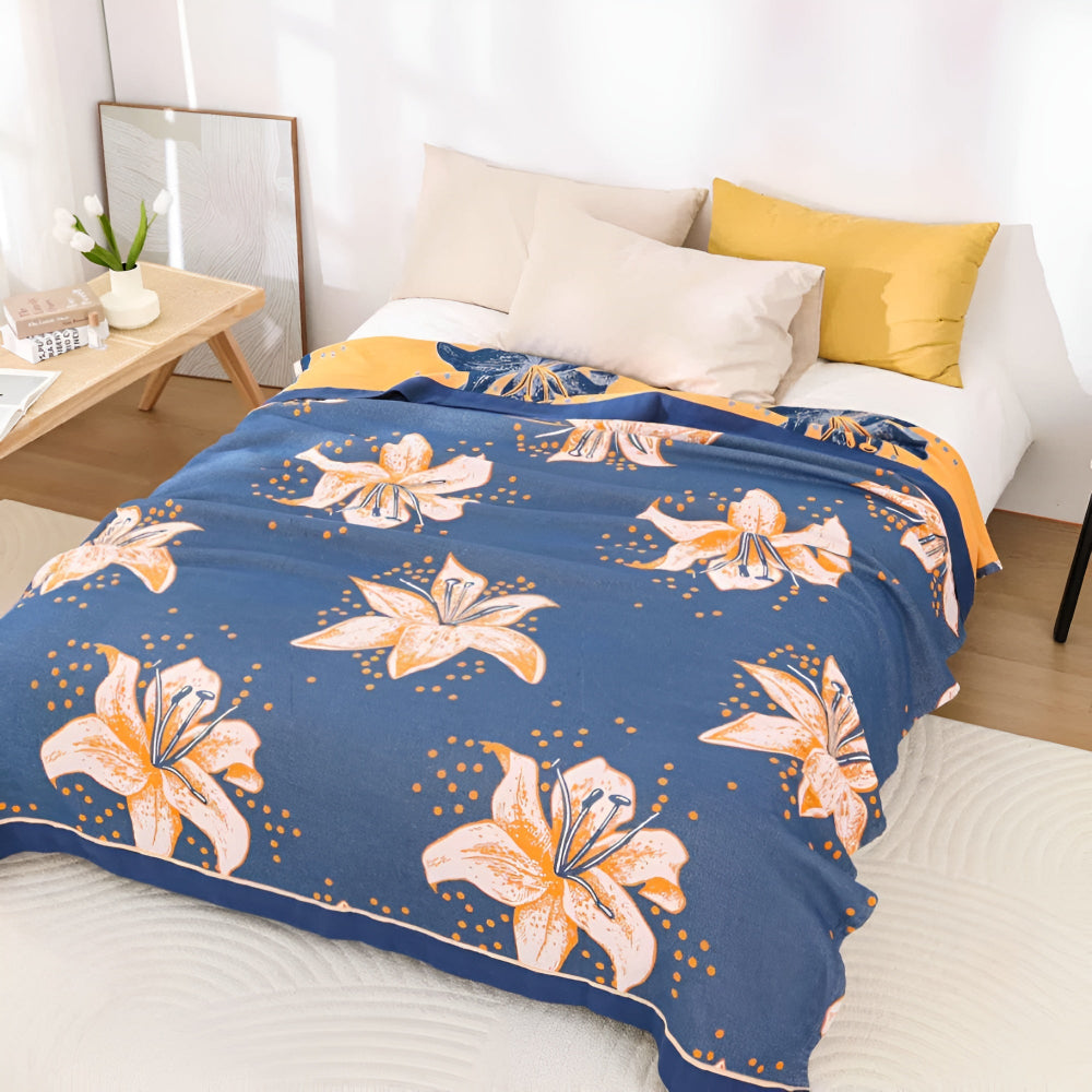 Haven Bloom Floral Cotton Blanket