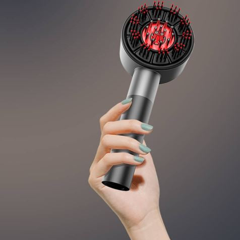 3-i-1 infrarød LED hårvekst hodebunnsmassasje børste med oljeterapi