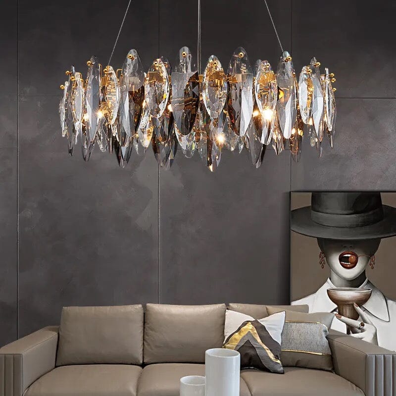 Lyra Nordic Crystal Leaf Chandelier Collection for Luxe Interiors