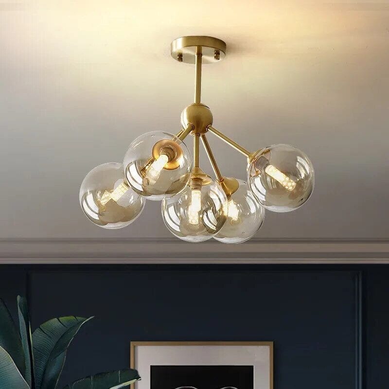 Aurea Amber Glass Pendant Light With Soft Warm Illumination