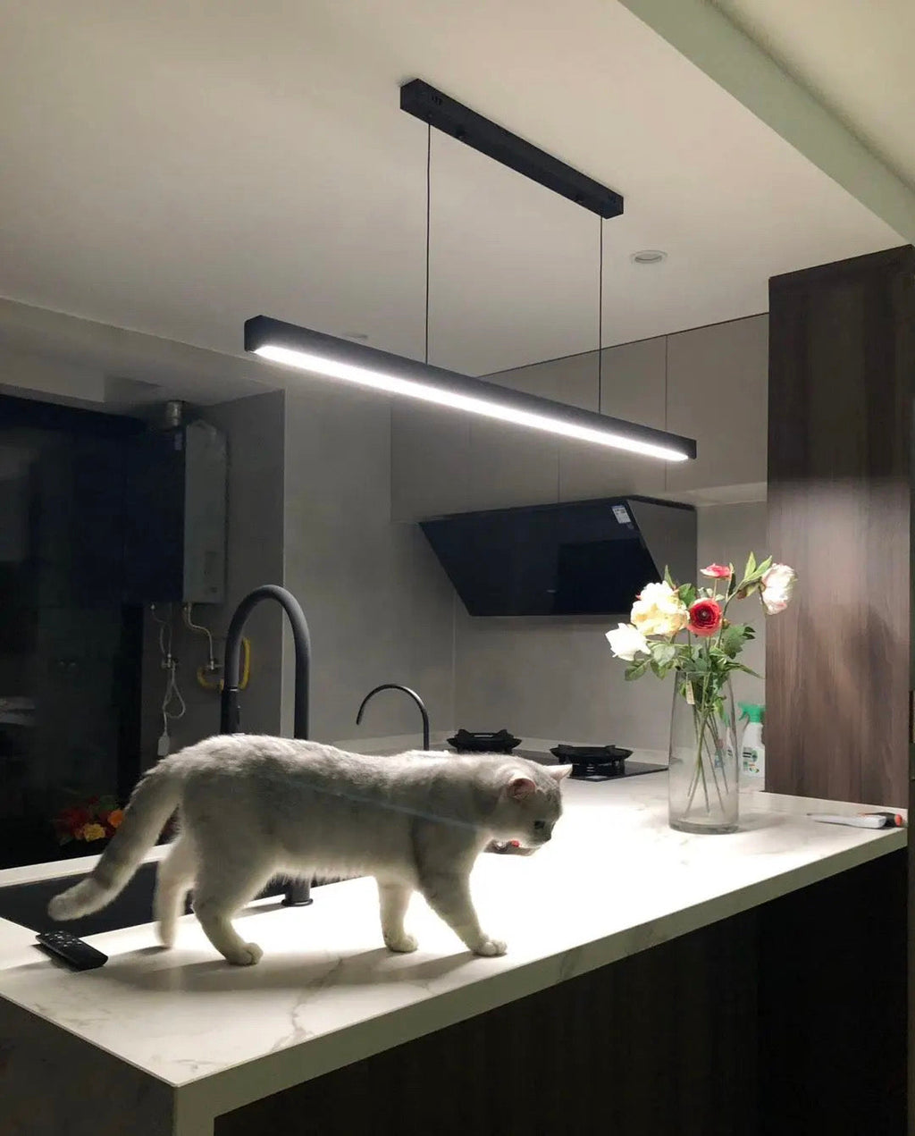 Novara Linear Bar Lamp Nordic Minimalist Aluminum Fixture In Nickel Finish