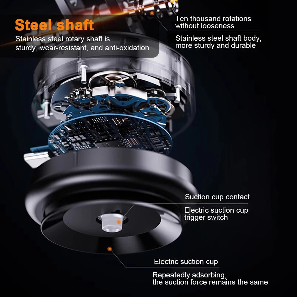 360° otočný vakuový magnetický držák telefonu do auta