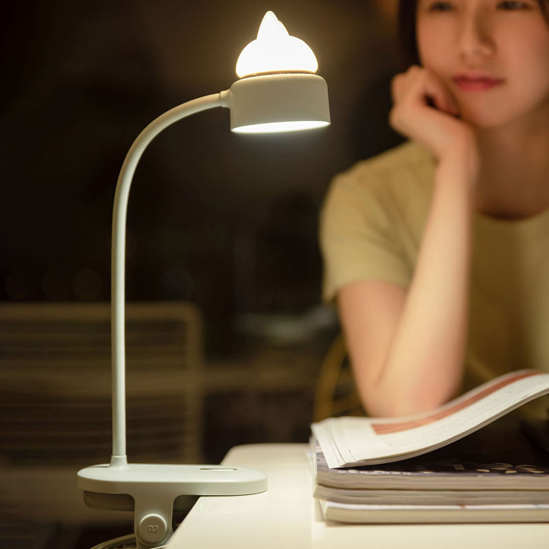 Nyra Clip On Cat Ear LED Desk Lamp For Eye Comfort