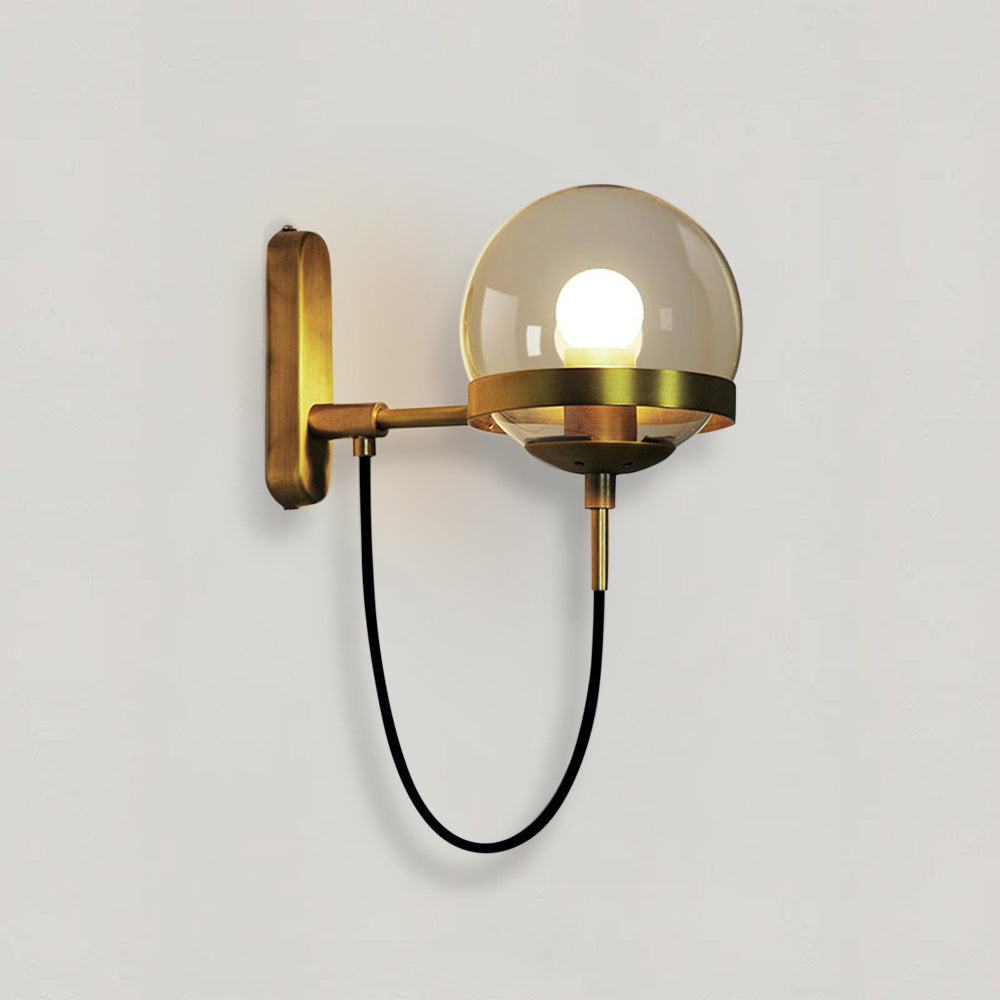 Orion Orb Wall Light Modern Iron Sphere In Two Finishes Easy Install