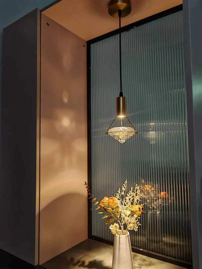 Aurelle Copper Crystal Pendant Light for Modern Homes