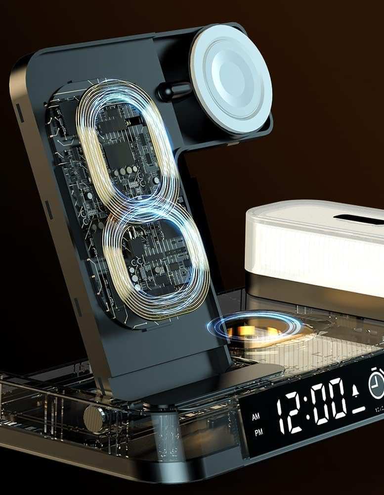 Stesen Pengecas 5 dalam 1 dengan Lampu dan Penggera