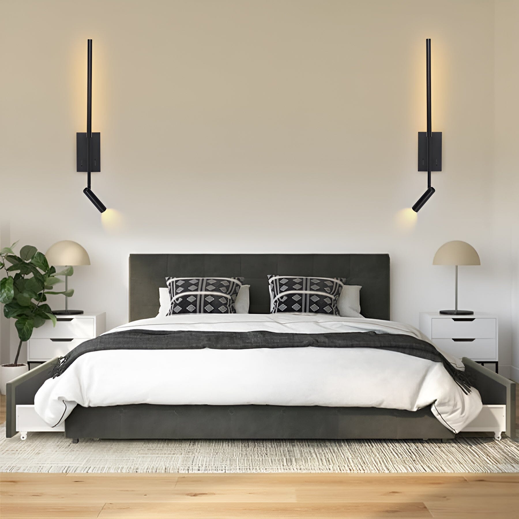 Solara Modern LED Wall Sconce With Matte Black Aluminum Finish