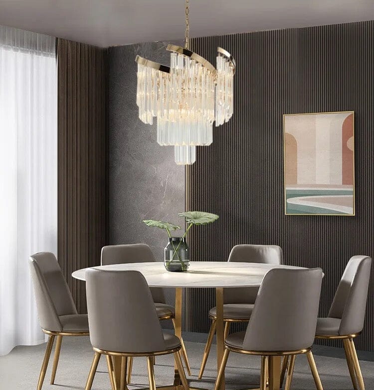 Aurelia Crystal Chandelier With Light Gold Finish And Polished Hardware