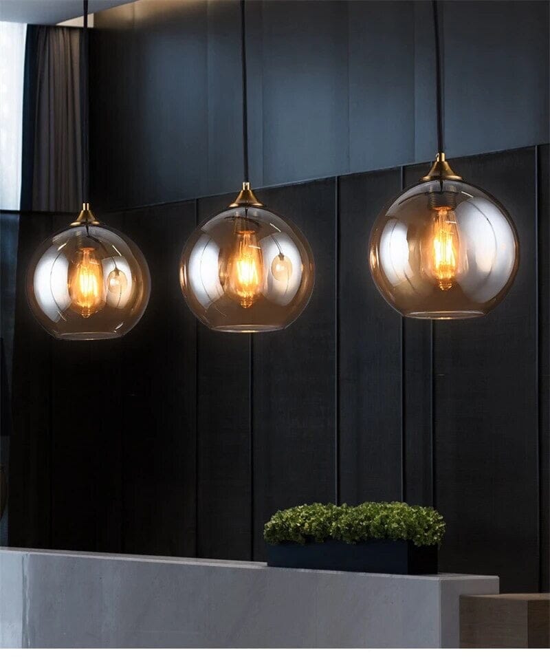 Aurelia Crystal Glass Pendants in Rustic Iron Finish