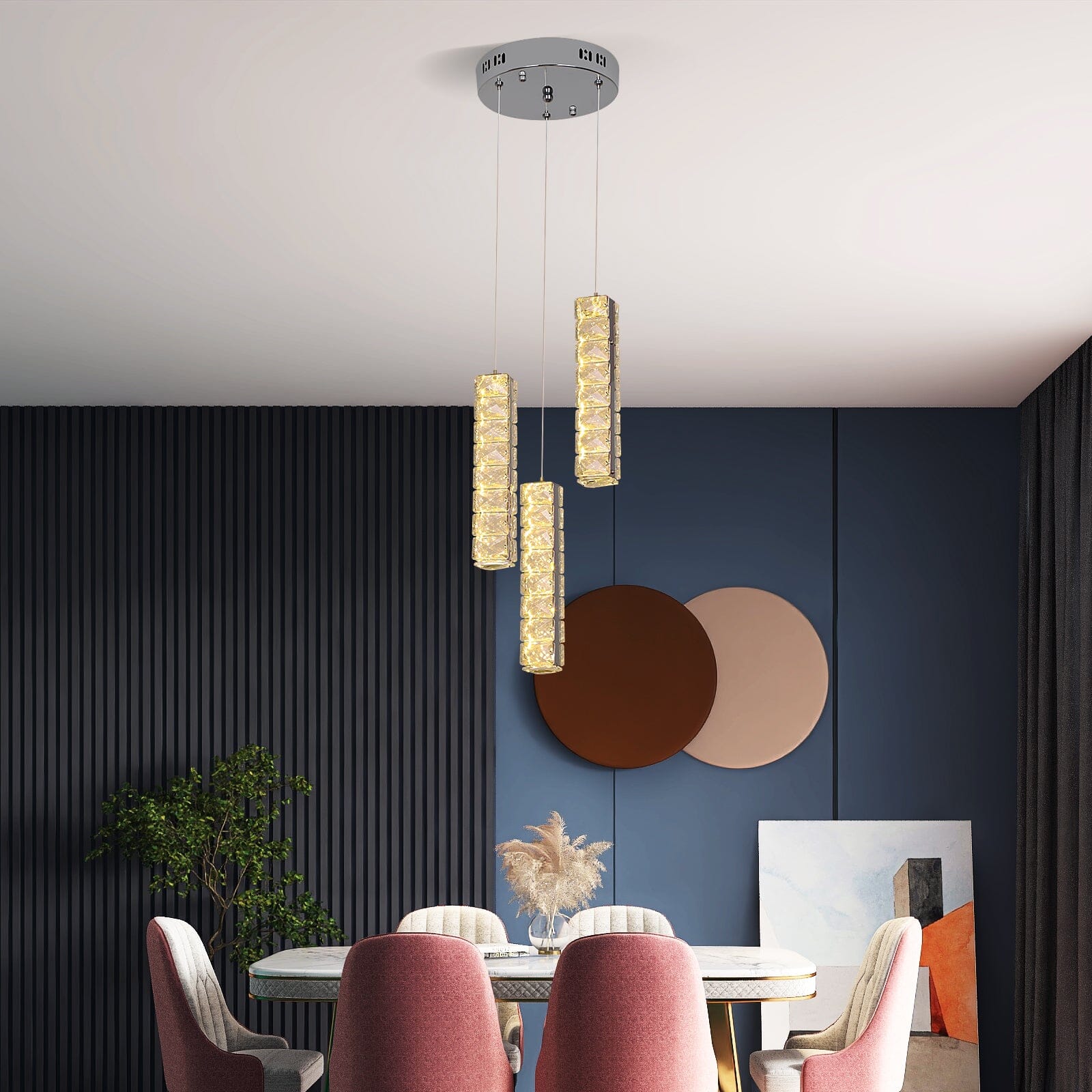 Lumirelle Aurea Cascade Crystal LED Chandelier With Adjustable Suspension