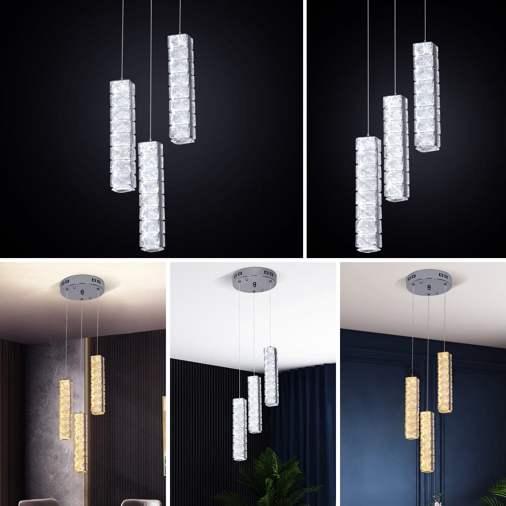 Lumirelle Aurea Cascade Crystal LED Chandelier With Adjustable Suspension