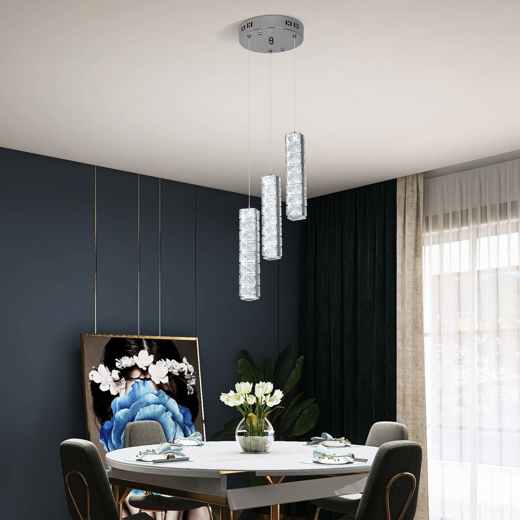 Lumirelle Aurea Cascade Crystal LED Chandelier With Adjustable Suspension