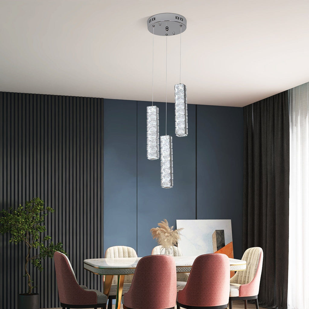 Lumirelle Aurea Cascade Crystal LED Chandelier With Adjustable Suspension