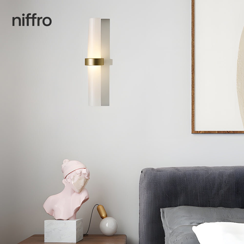 Ardelle Modern Wall Lamp Com Tubo De Vidro Fosco Branco Quente