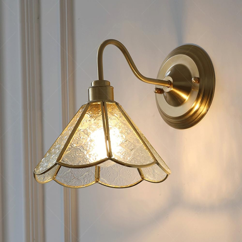 Nordic Brass LED Wall Sconce With Frosted Glass Shade