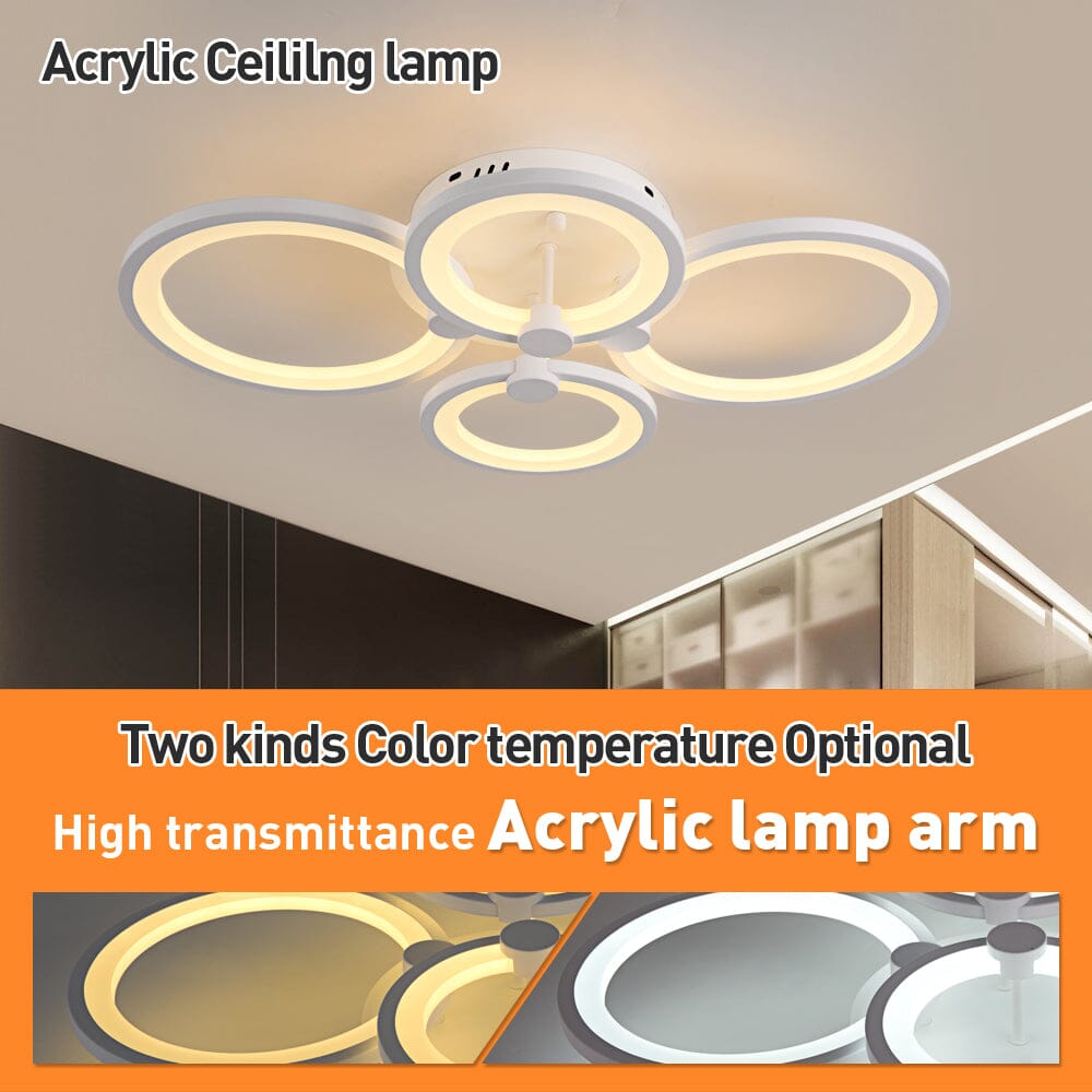 Lumora Acrylic Ring Ceiling Light With Remote Control
