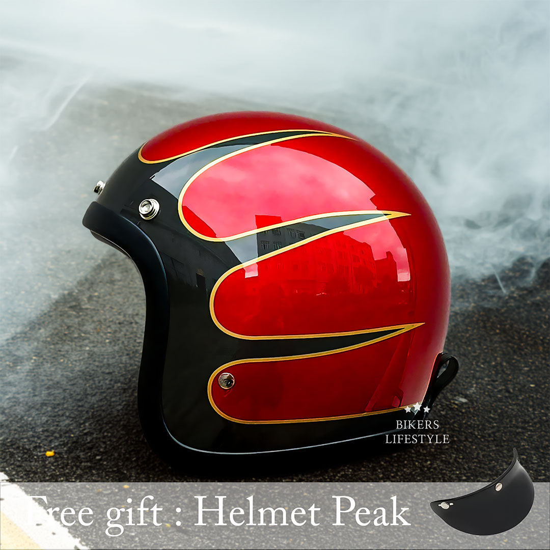 Nízkoprofilová vintage motocyklová helma - schváleno DOT a ECE