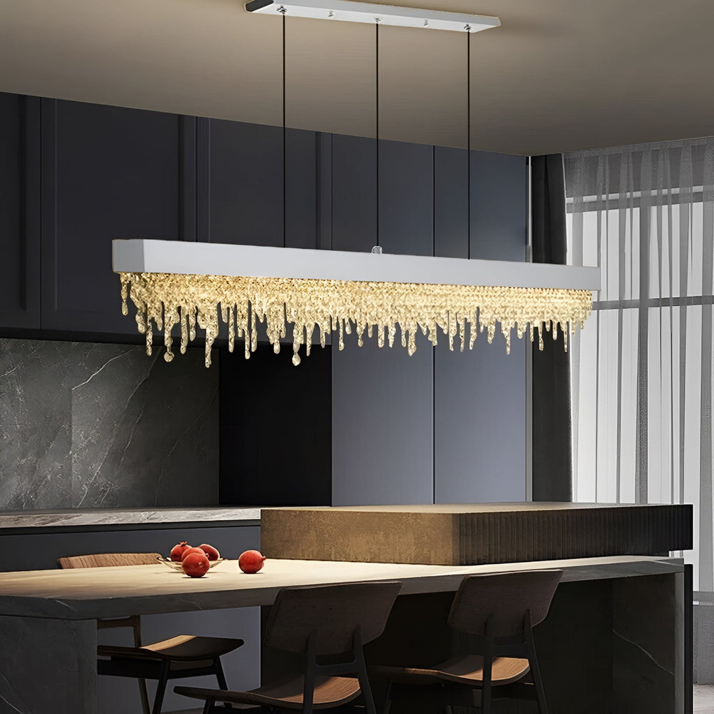 Candeeiro de teto retangular de cristal por Liora