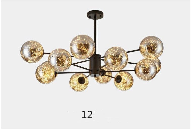 Aurelia Glass Bean Chandelier With Integrated LED Lighting