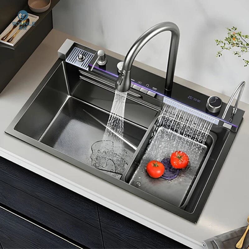 Marinova | Stainless Steel Waterfall Digital Kitchen Faucet