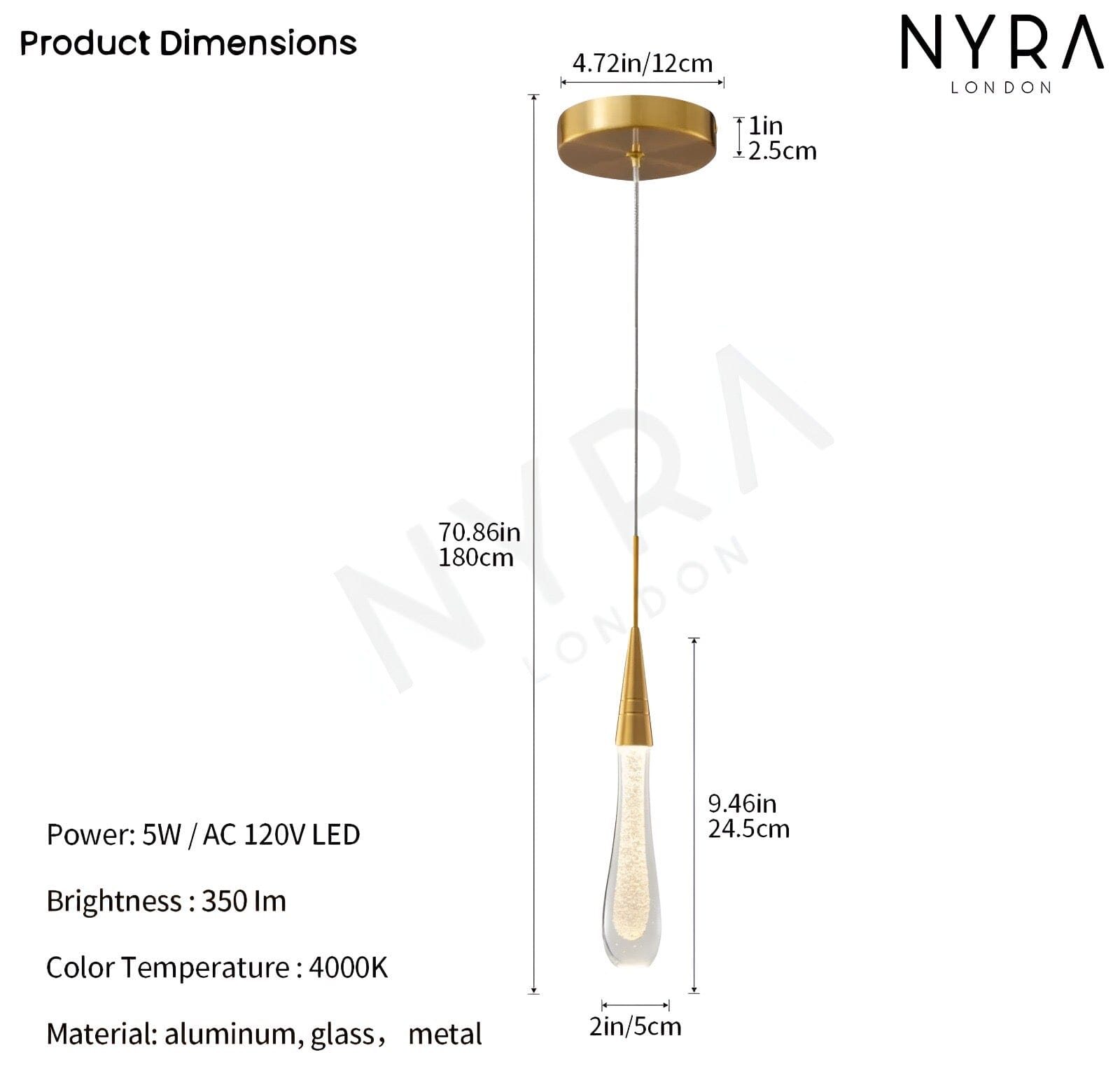 Aurora Golden Droplet Crystal Pendant Lights for Homes and Offices