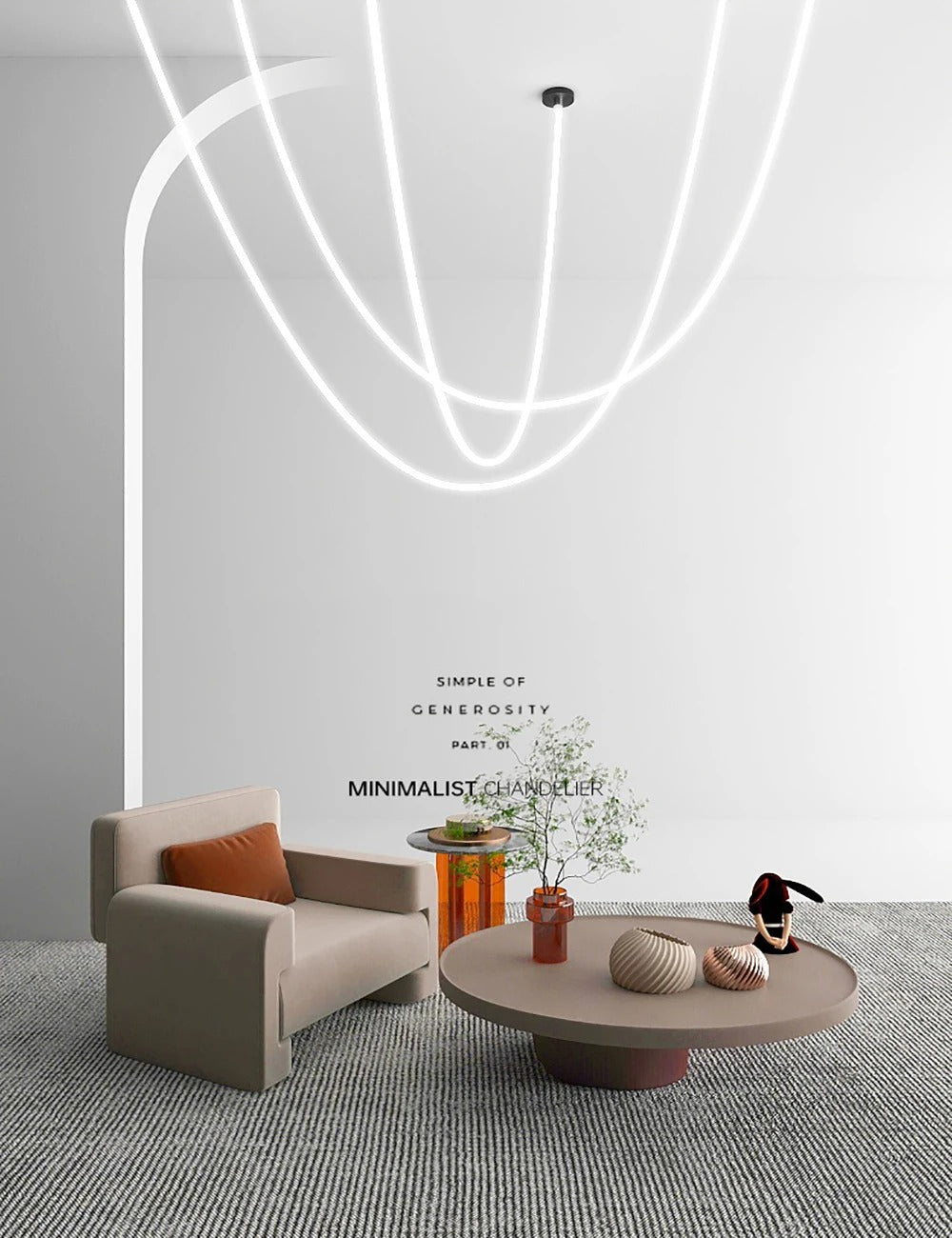 Lyria Loop Pendant Light on Chain with Dimmable LED