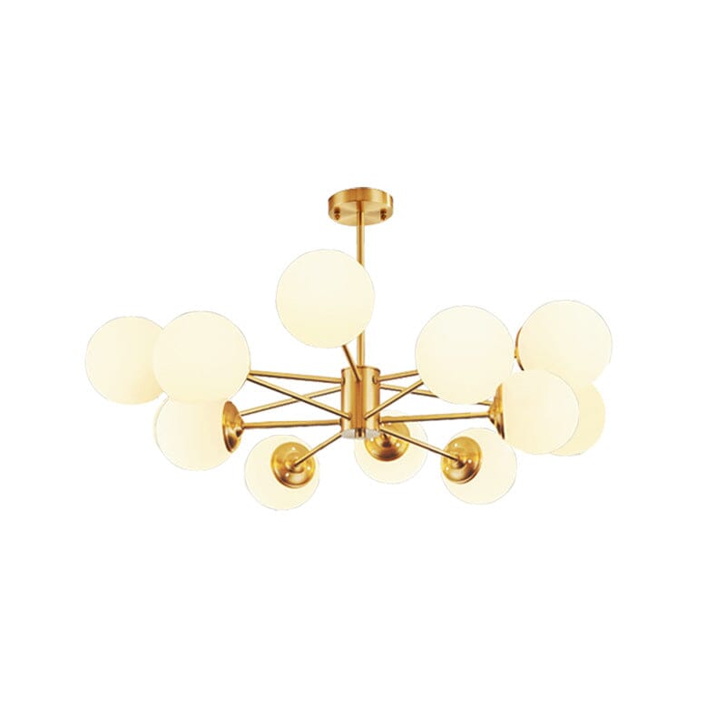 Nyra Opaline Chandelier Nordic Inspired Iron And Glass Fixture