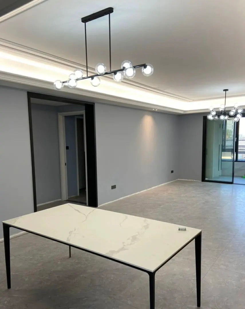 NovaLume Pendant Lamp Modern Aluminum and Iron Fixture with Frosted Glass