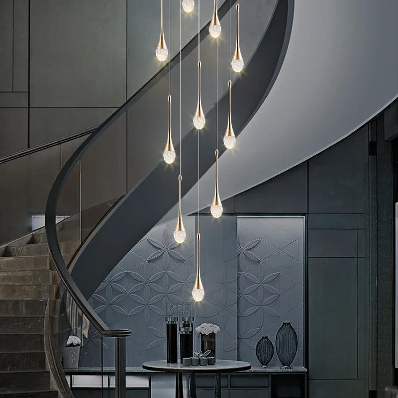 Lyra Teardrop Crystal Pendant Light for Dining Rooms